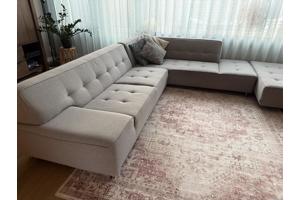 Lichtgrijze hoekbank