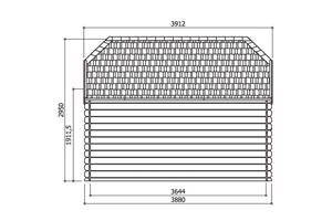 Tuinhuis-Blokhut Limerick: 2980 x 3880mm