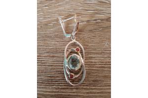 vintage design oorbellen 925 met echte aquamarijn steen