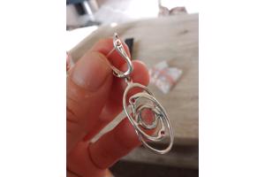 vintage design oorbellen 925 met echte aquamarijn steen