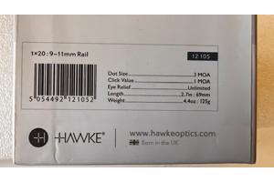 Hawke red dot 1x20 met 11mm rail