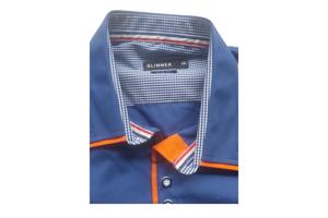 Glimmer slim-fit overhemd blauw oranje XXL
