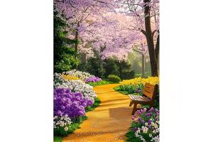 50x40cm Diamond Painting bloemen bos (vierkant) nr 65