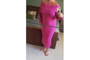 Offshoulder jurk roze XXL