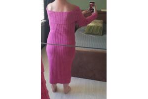 Offshoulder jurk roze XXL