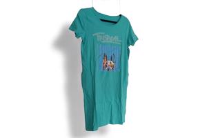 Shirt jurk tropical dog turquoise S
