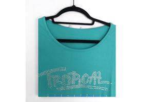 Shirt jurk tropical dog turquoise S