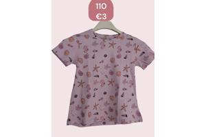 Glo-Story t-shirt zee schelpen lila paars 110