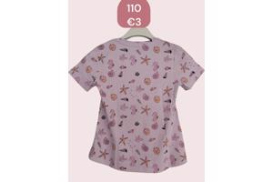 Glo-Story t-shirt zee schelpen lila paars 110