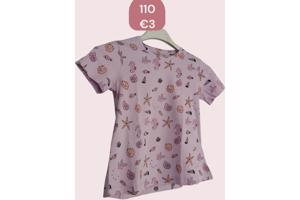 Glo-Story t-shirt zee schelpen lila paars 110