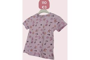 Glo-Story t-shirt zee schelpen lila paars 110