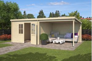Blokhut met overkapping Orlando 581x292 Onbehandeld vuren