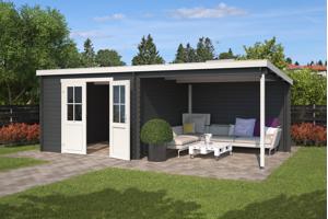 Blokhut met overkapping Orlando 581x292 Onbehandeld vuren