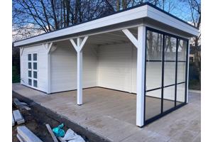 Vuren Topvision Bosuil, 300 x 300 en luifel 400 cm, onbehand