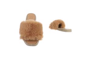 Givana Fluffy muiltjes - slippers camel 39