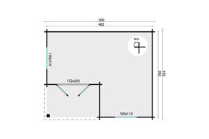 Blokhut - Tuinhuis Johan | 34 mm | vuren onbehandeld