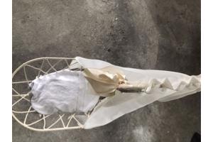 Poppenwieg van ijzer met bekleding (zie foto&amp;#x2019;s)