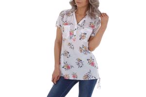 Metrofive bloemen tuniek shirt wit S/36