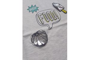 Glo-story t-shirt grijs hello food 164