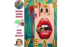 50x40cm Diamond Painting Fuck Yeah 50x40cm (rond) nr 2019