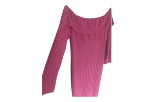 Offshoulder jurk roze XXL
