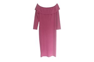Offshoulder jurk roze XXL