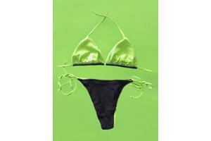 Bikini neon groen zwart L