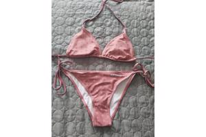 Tweedelige bikini oudroze stippel L