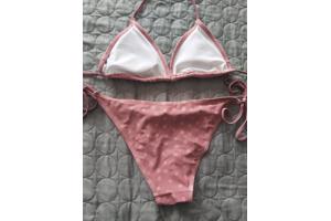 Tweedelige bikini oudroze stippel L