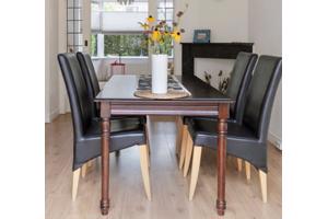 4 leren eetkamerstoelen