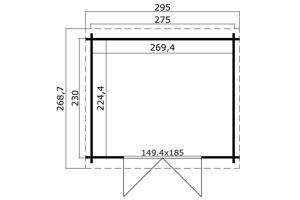 Blokhut Nadia 275x230 Onbehandeld vuren
