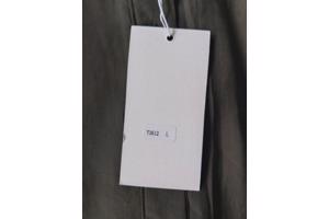 JCL blouse khaki met lange kraag vorm wit randje L/40