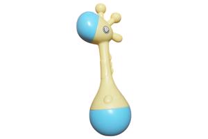 Giraf rammelaar geel blauw