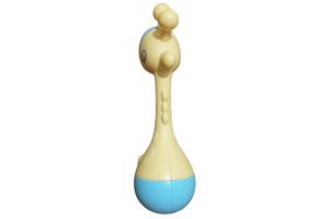 Giraf rammelaar geel blauw