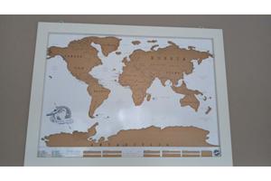 Wereldkaart Scratch map Deluxe of the World poster met lijst