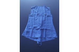 Luchtig mouwloos effen shirt cobalt blauw S