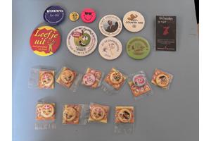 Buttons groot en klein, diverse , 2 cm tm 7,5 cm doorsnee