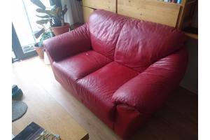 Comfortabele rode leren bank