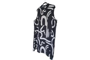 Mouwloze zomerjurk zwart wit 2XL
