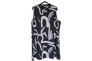 Mouwloze zomerjurk zwart wit 2XL