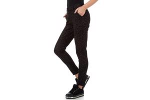 Drole de Copine stretchy zachte sterren broek zwart S