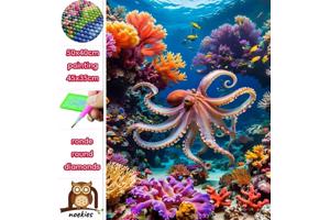 50x40cm Diamond Painting octopus (rond) nr 81