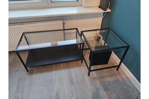 Salontafel set zwart/glas