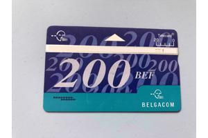 Belgacom 200 bef Telecard België 200 Telefoonkaart Franken