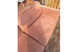 Comfortabele 3-zits bank van suède (bruin)