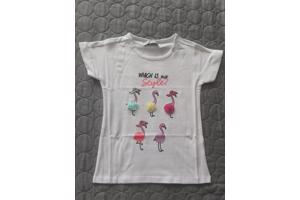 Glo-Story t-shirt flamingo's wit 98