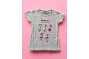 Glo-Story t-shirt flamingo's wit 98