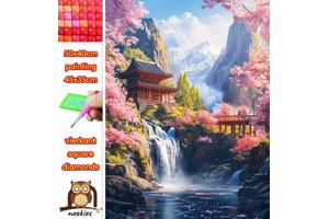 50x40cm Diamond Painting watervallen (vierkant) nr 9