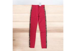 Fashion stevige legging panterprint rood S/M 36/38