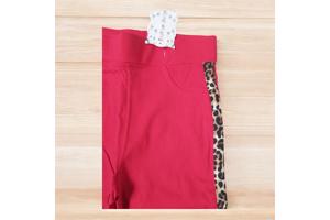 Fashion stevige legging panterprint rood S/M 36/38